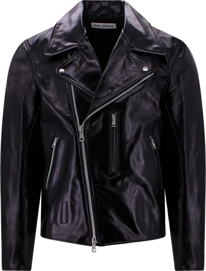 Leather jacket with pockets