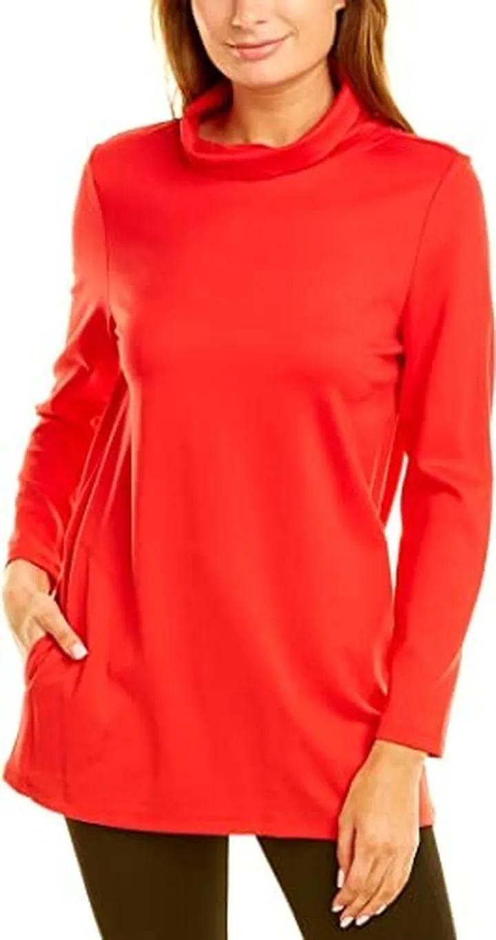 Jones New York Women's LS Dakota Tunic-Rouge