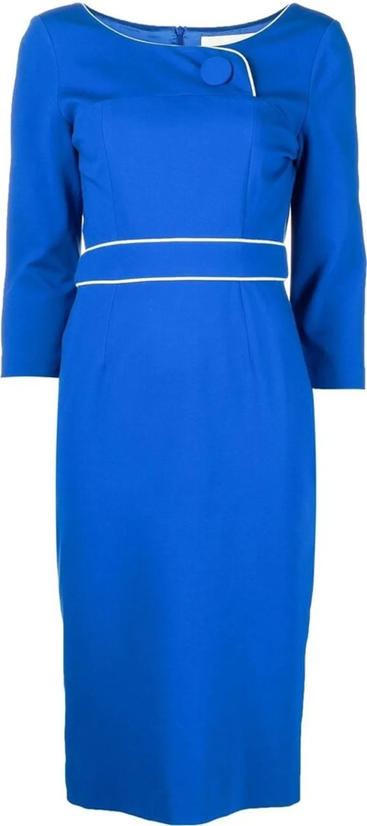 Paris contrast-trim pencil dress