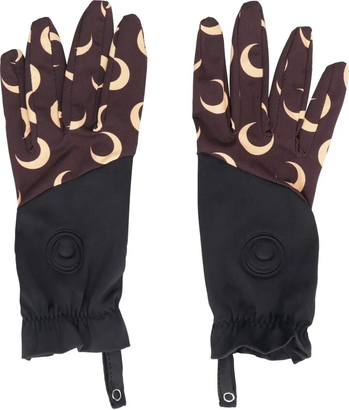 Marine Serre Color-Blocked Moon Printed Gloves
