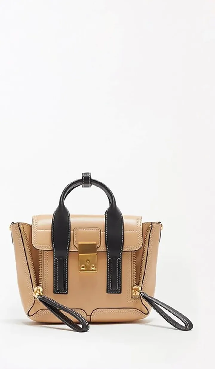 Pashli Mini Satchel in tan-black