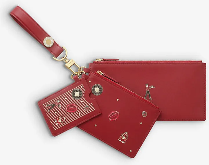 Womens Red Diabolo de Leather Pouches