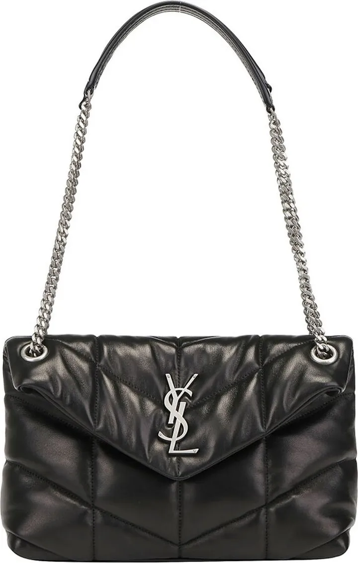 Saint Laurent Puffer Logo Plaque Small Shoulder Bag