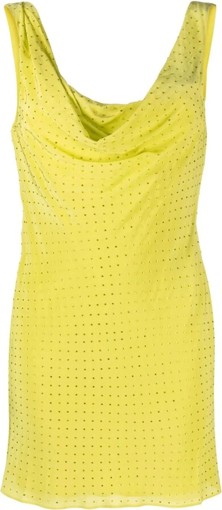 Green Radio Crystal Mini Dress