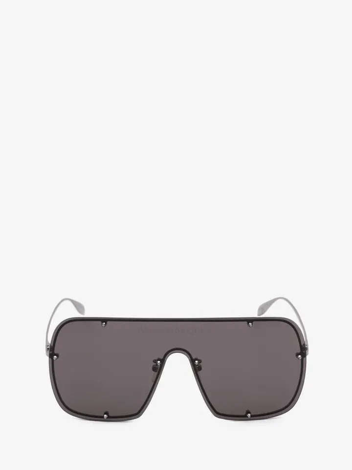 Studs Mask Sunglasses In Ruthenium