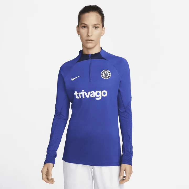 Chelsea FC Strike Nike Women's Dri-FIT Soccer Drill Top in Blue