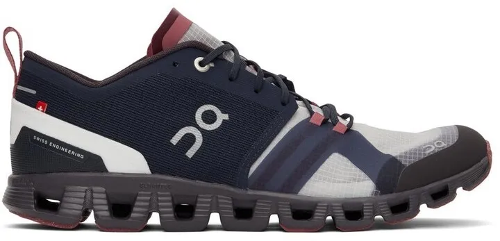 On Navy & Burgundy Cloud X Shift Sneakers