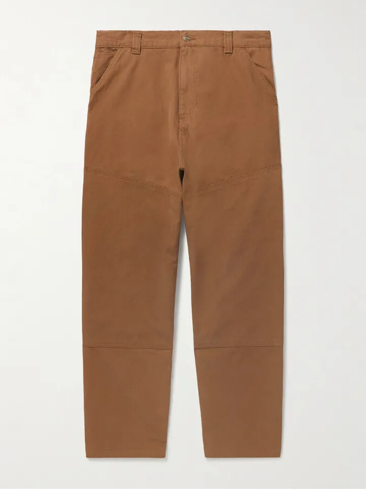 Wide-Leg Cotton-Canvas Trousers