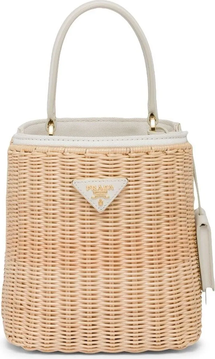 Panier wicker and canvas bag
