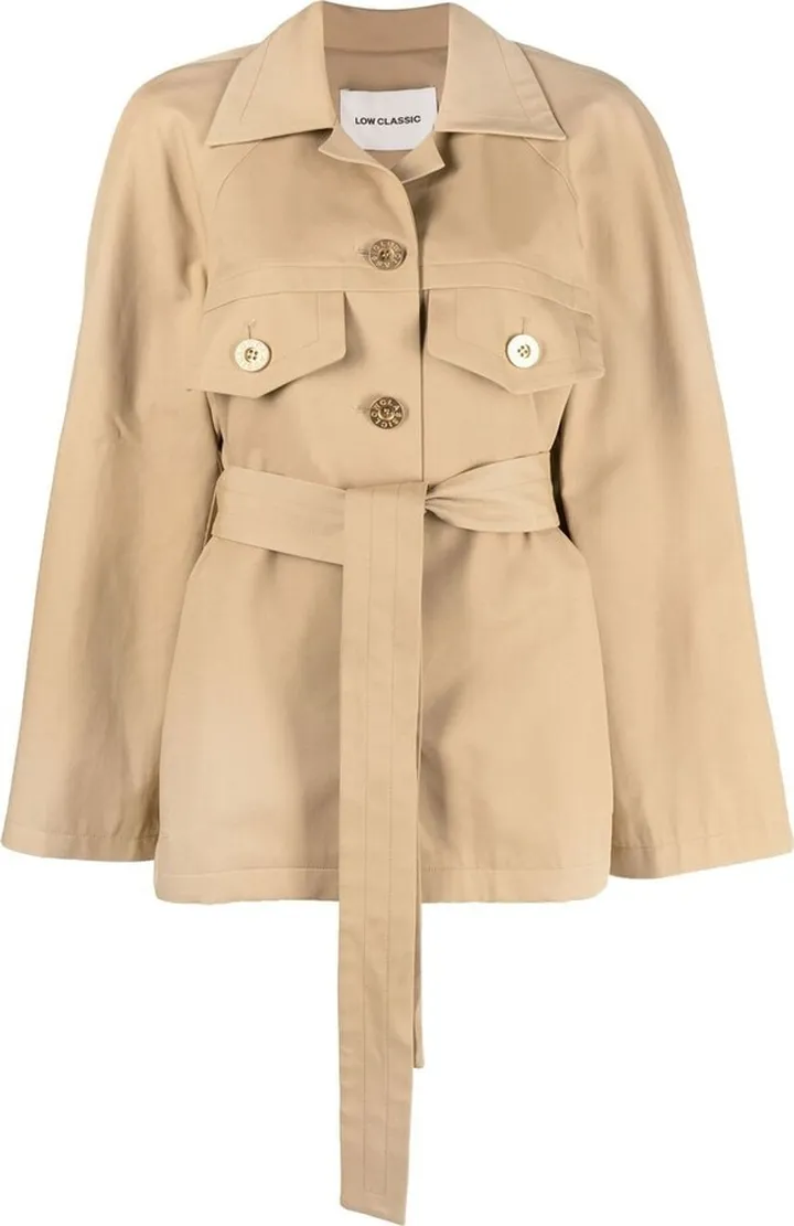 Cropped Belted Trench Coat