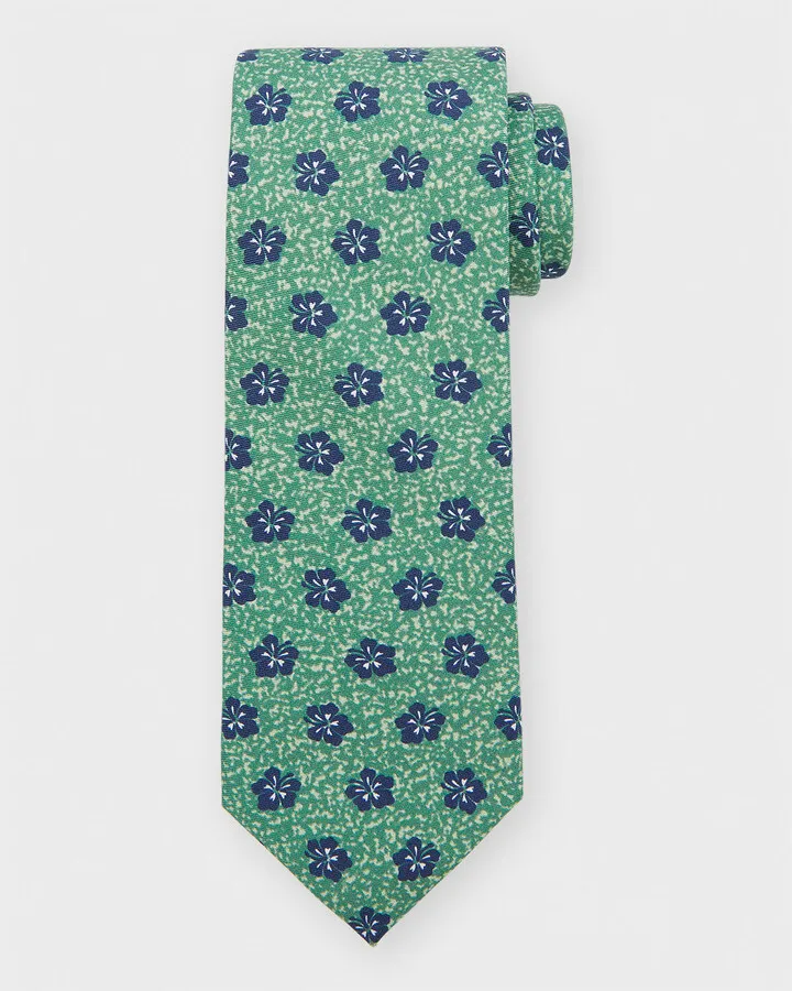 Men's Floral-Print Silk Tie