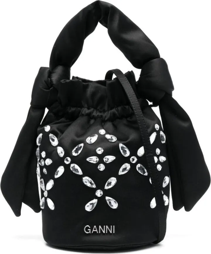 Occasion crystal-embellished pouch bag