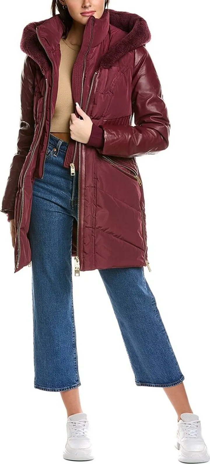 Nb Series By Nicole Benisti Courcheval Leather-Trim Down Coat