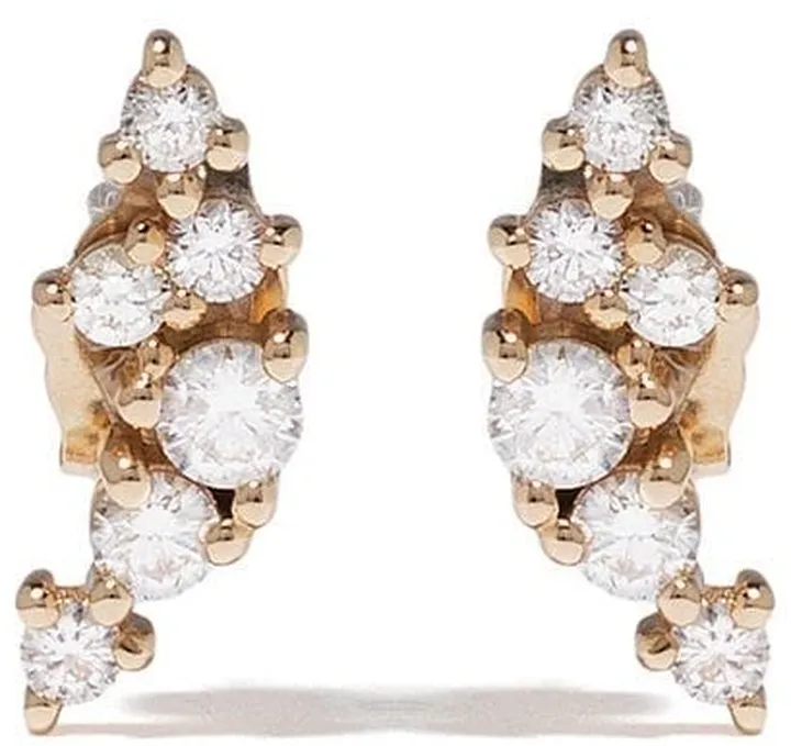 14kt yellow gold Sea of Beauty diamond cluster small stud earrings
