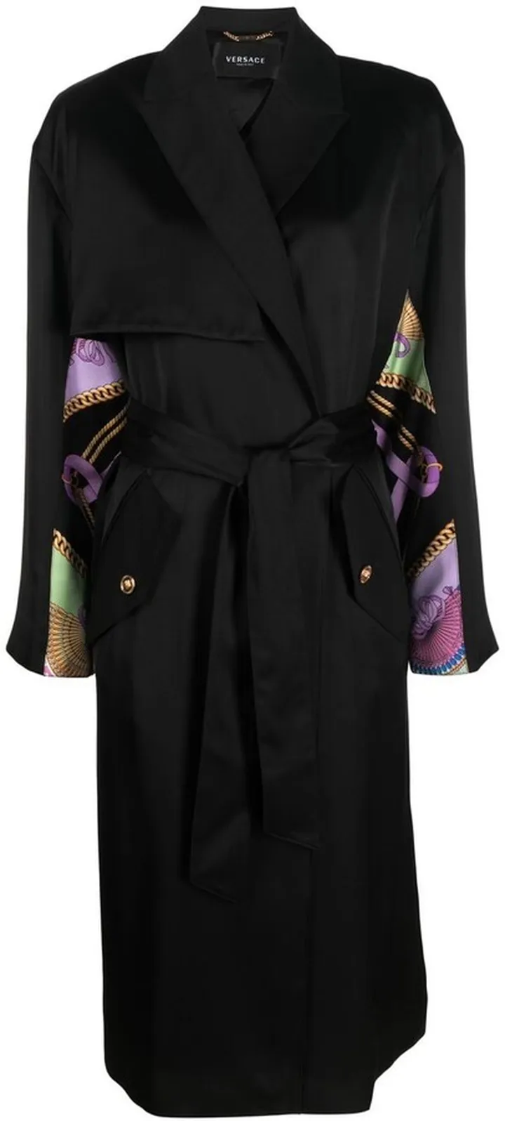I Ventagli printed panel trench coat