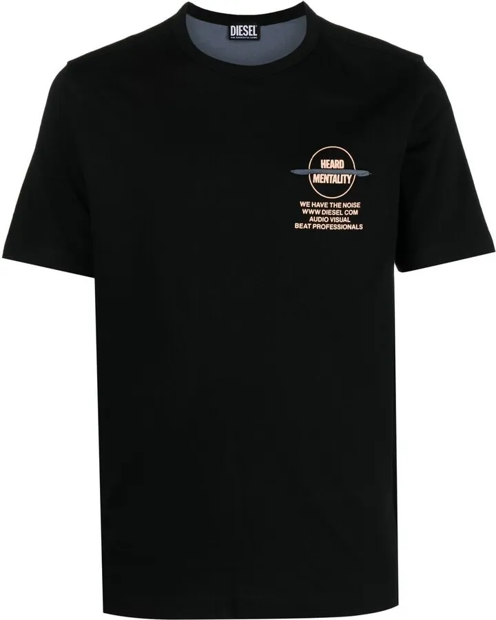 graphic text print cotton T-shirt