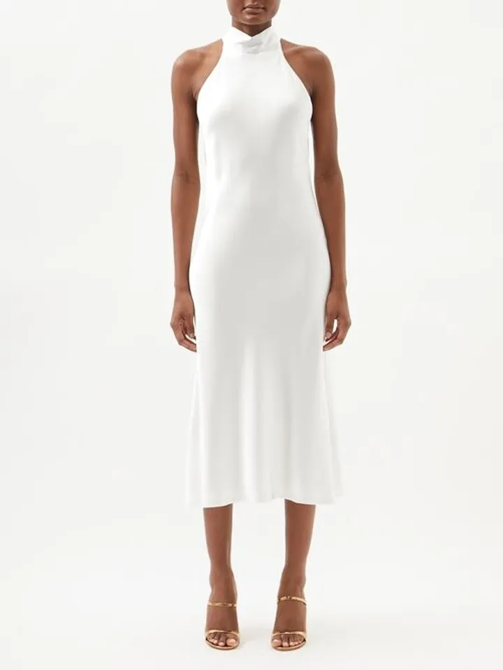 Cova Halterneck Satin Midi Dress