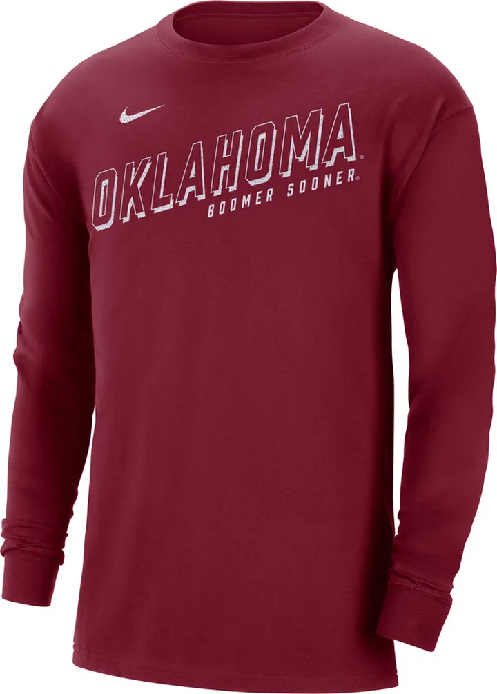 Oklahoma Nike Men's College Long-Sleeve Max90 T-Shirt in Red