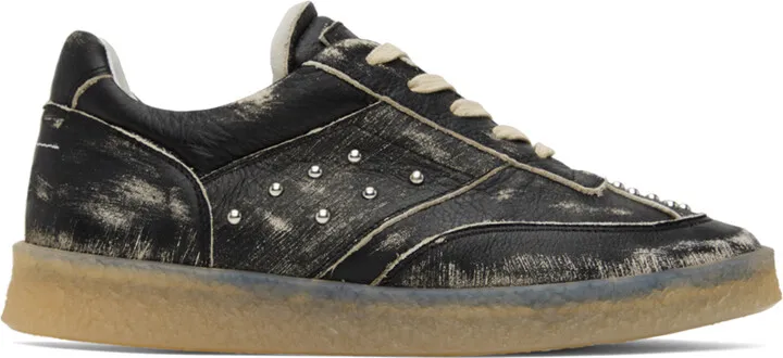 MM6 Maison Margiela Black Distressed Sneakers