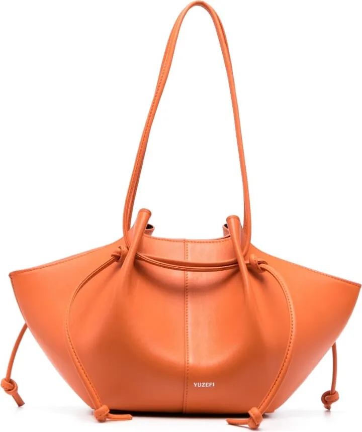 Drawstring Leather Tote Bag