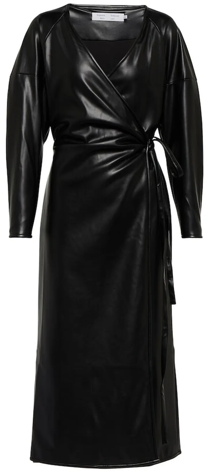Faux leather midi dress
