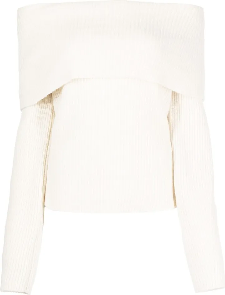 Off-Shoulder Ribbed Knitted Top