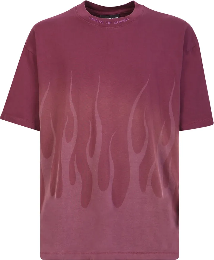 Wine Lasered Flames T-shirt