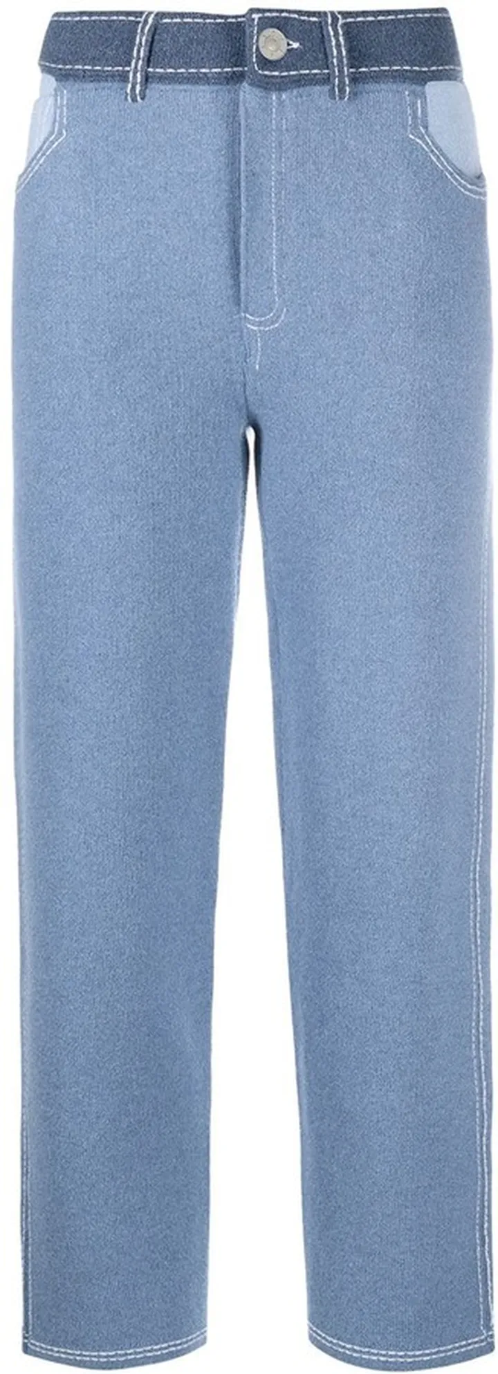 High-Waist Patchwork Trousers