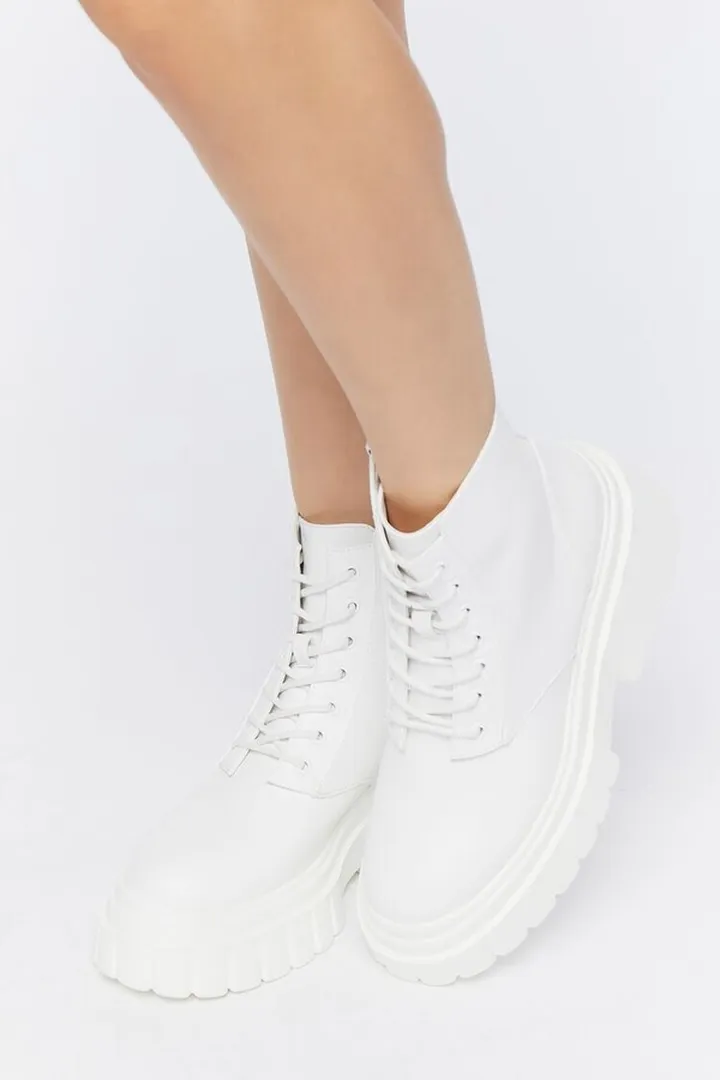 Faux Leather Lug-Sole Booties