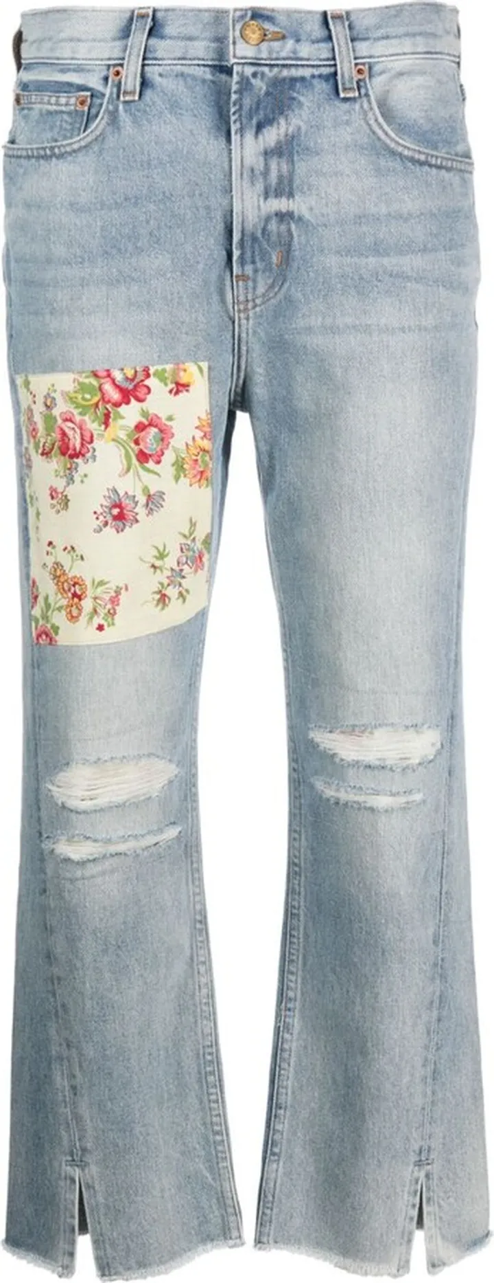 Cropped Distressed-Effect Jeans