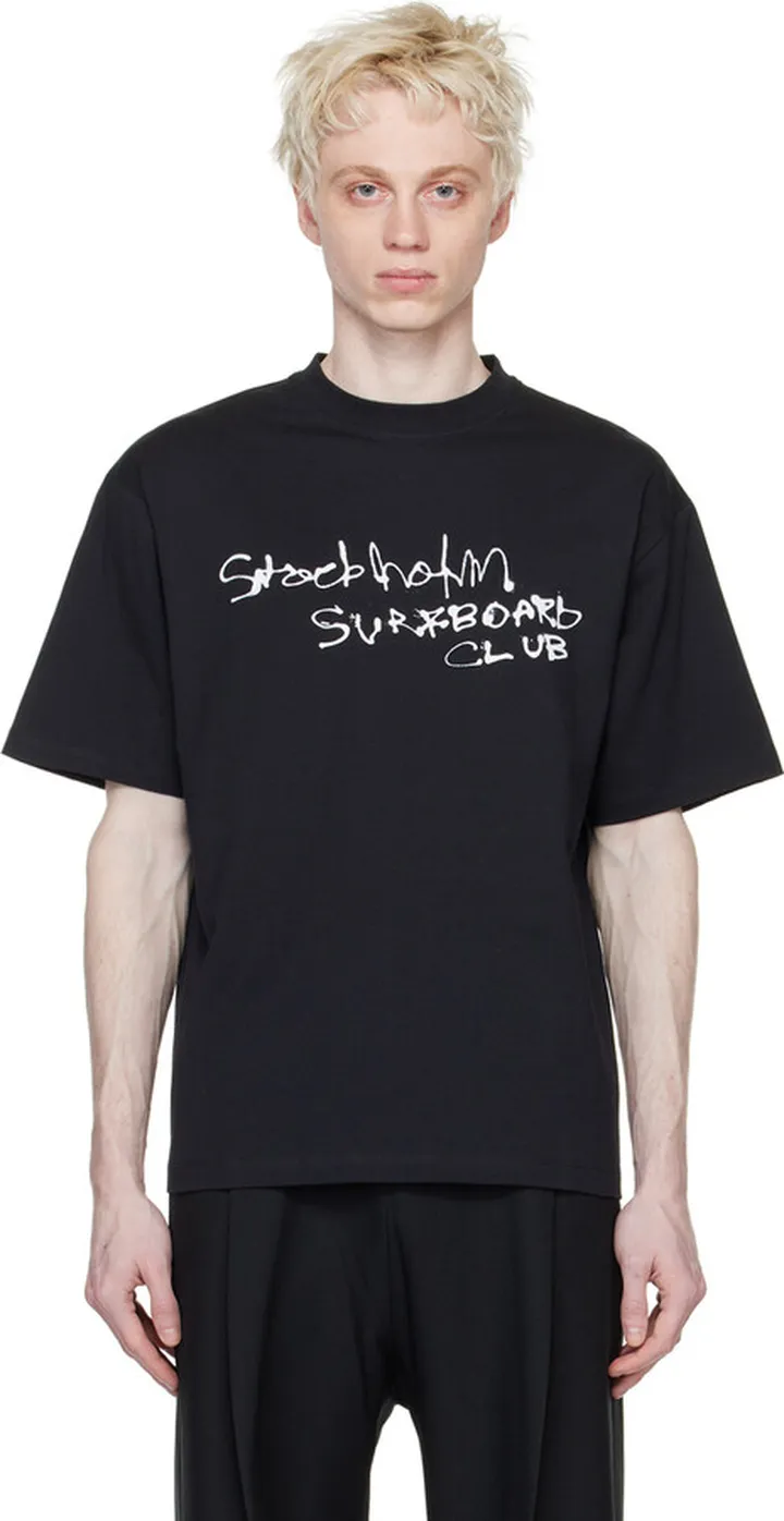 Stockholm (Surfboard) Club Black Airbrush T-Shirt