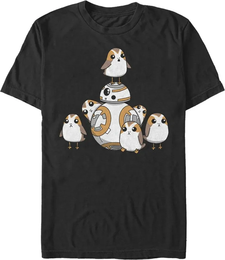 Men's Star Wars The Last Jedi BB-8 Porg Party T-Shirt - Black - Large