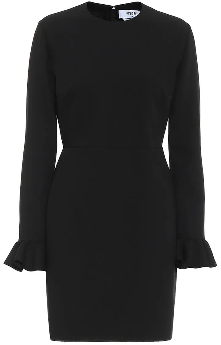 Ruffled stretch-cady minidress