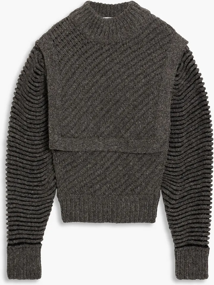 Jayla mélange ribbed-knit turtleneck sweater