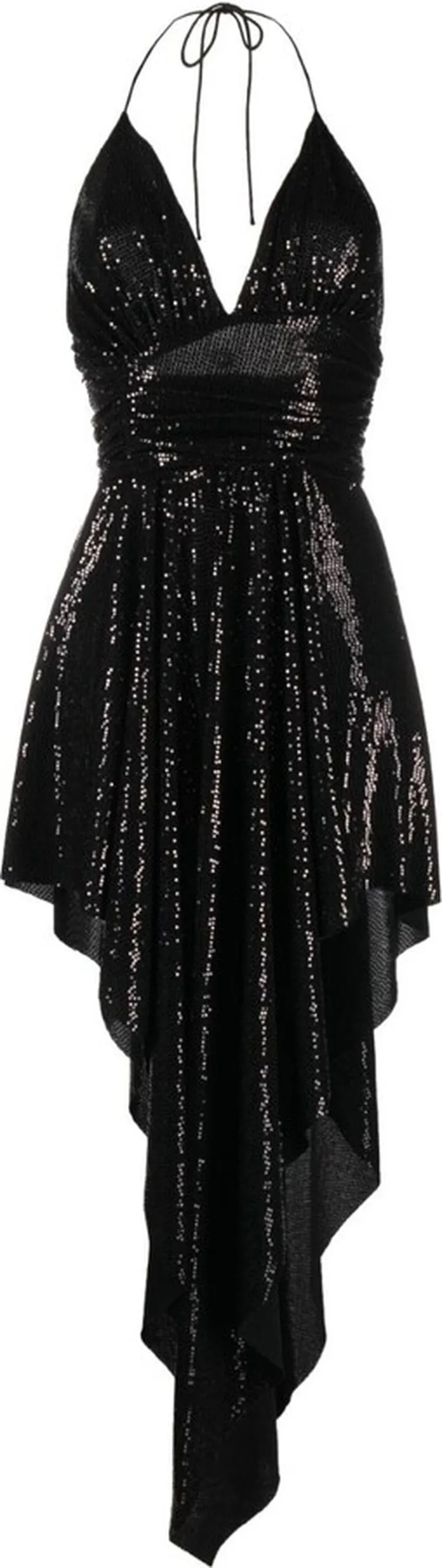 Black Sequin Halterneck Dress