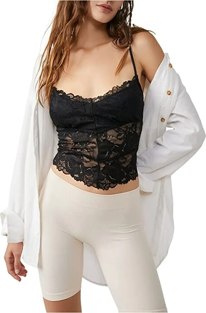 Free People Heart Eyes Cami (Black) Women's Clothing