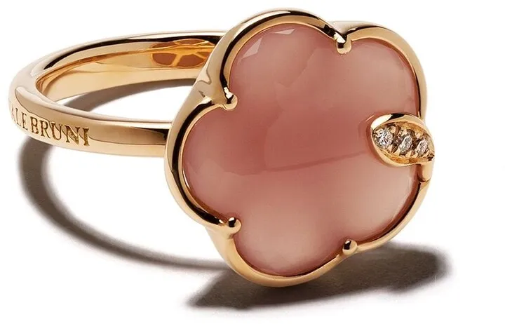 18kt rose gold Petit Joli chalcedony and diamond ring