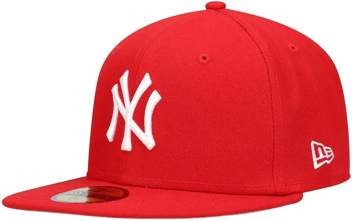 Men's Red New York Yankees Logo White 59FIFTY Fitted Hat