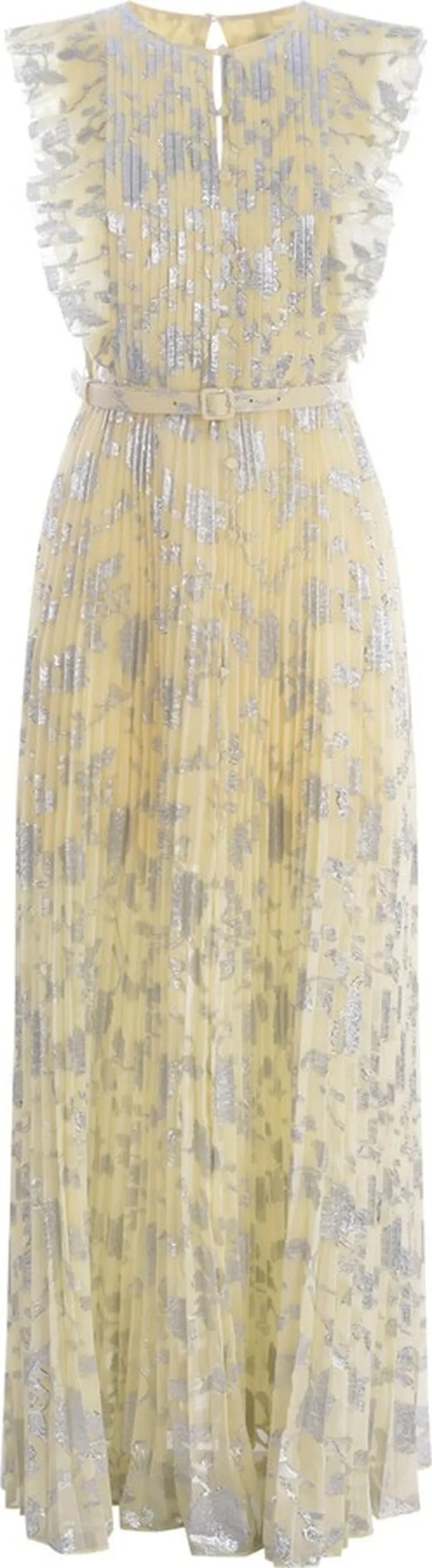 Long Dress Self-portrait In Metallic Jacquard