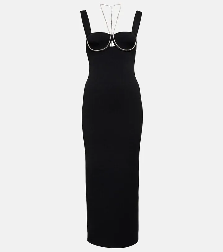 Celeste embellished knit midi dress