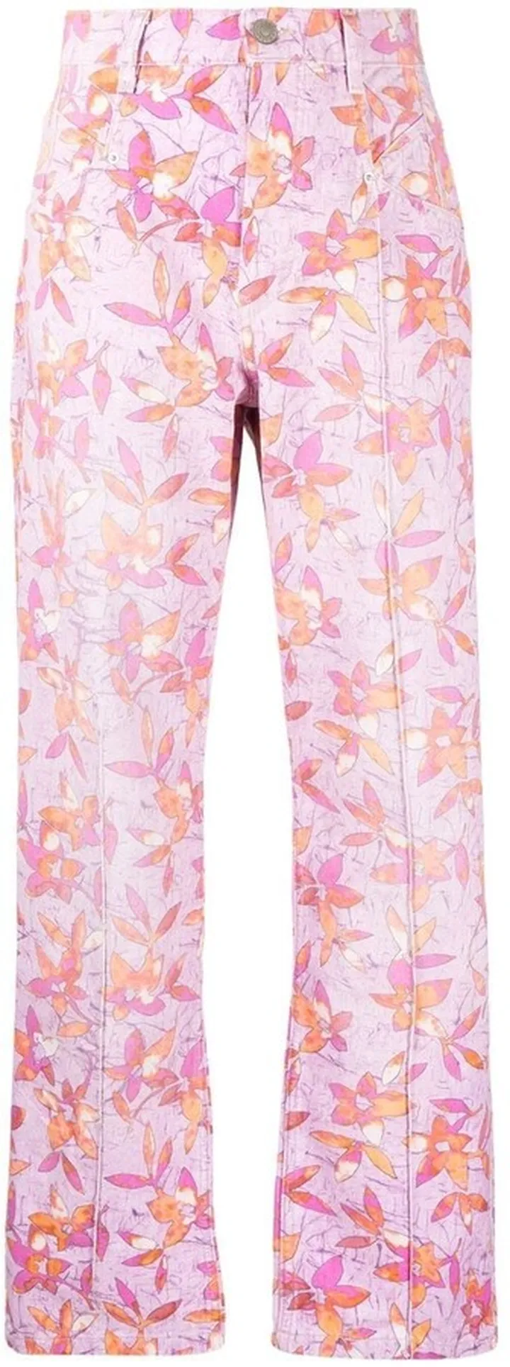 Floral-Print Straight-Leg Trousers