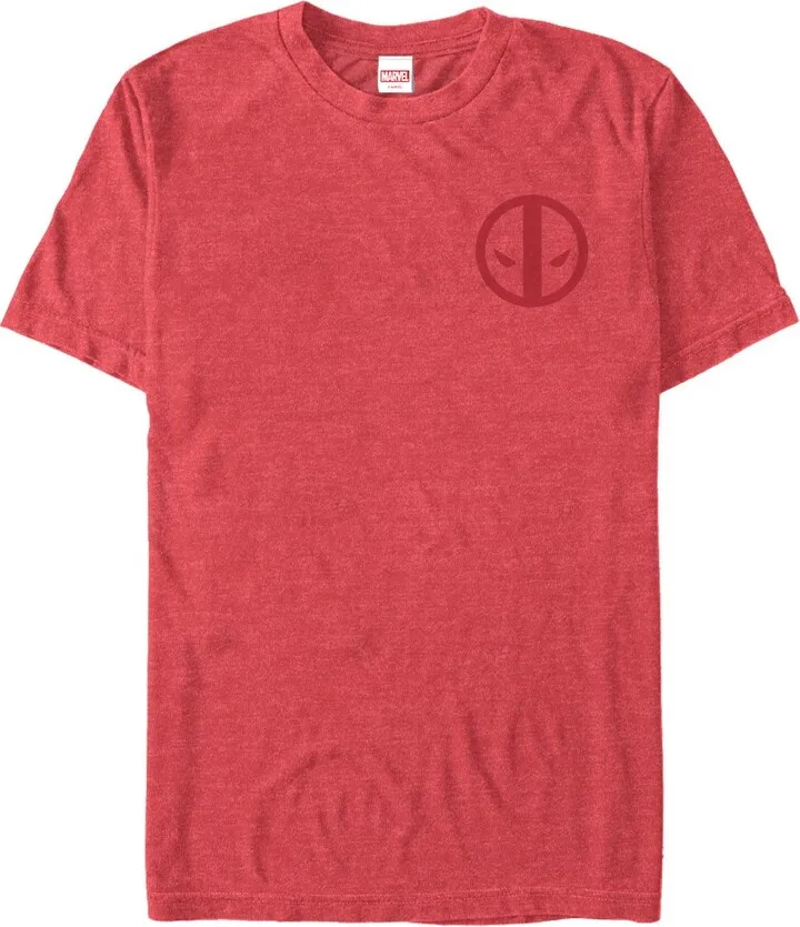 Men's Marvel Deadpool Badge T-Shirt - Red Heather - 2X Large