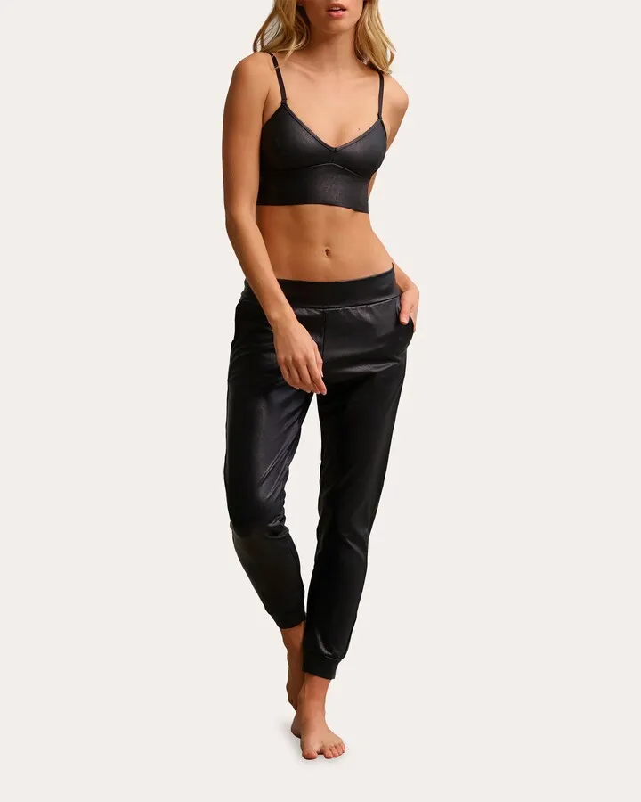 Faux Leather Joggers