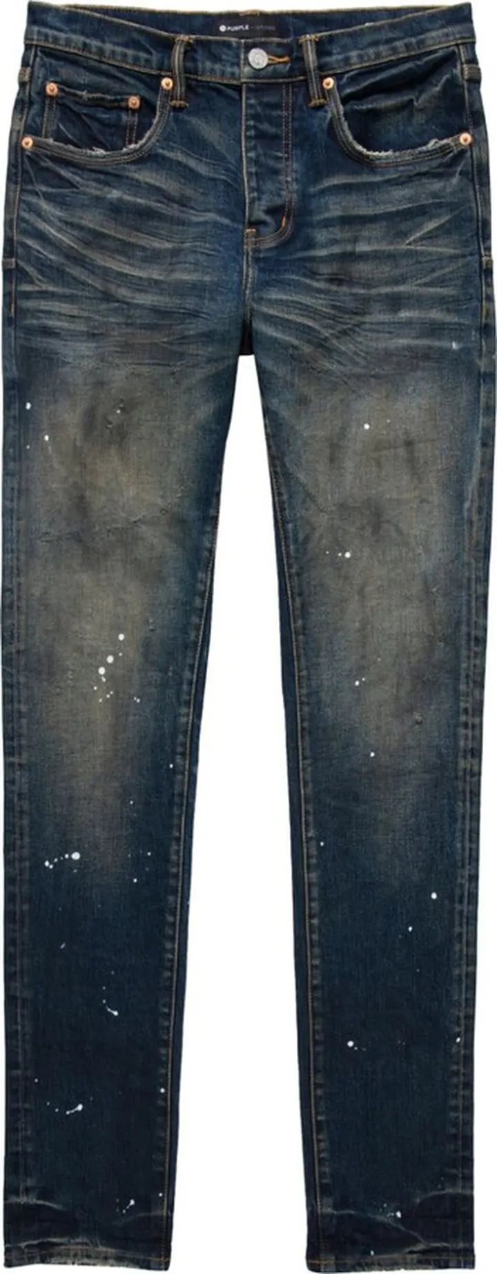 Paint-Splatter Low-Rise Jeans