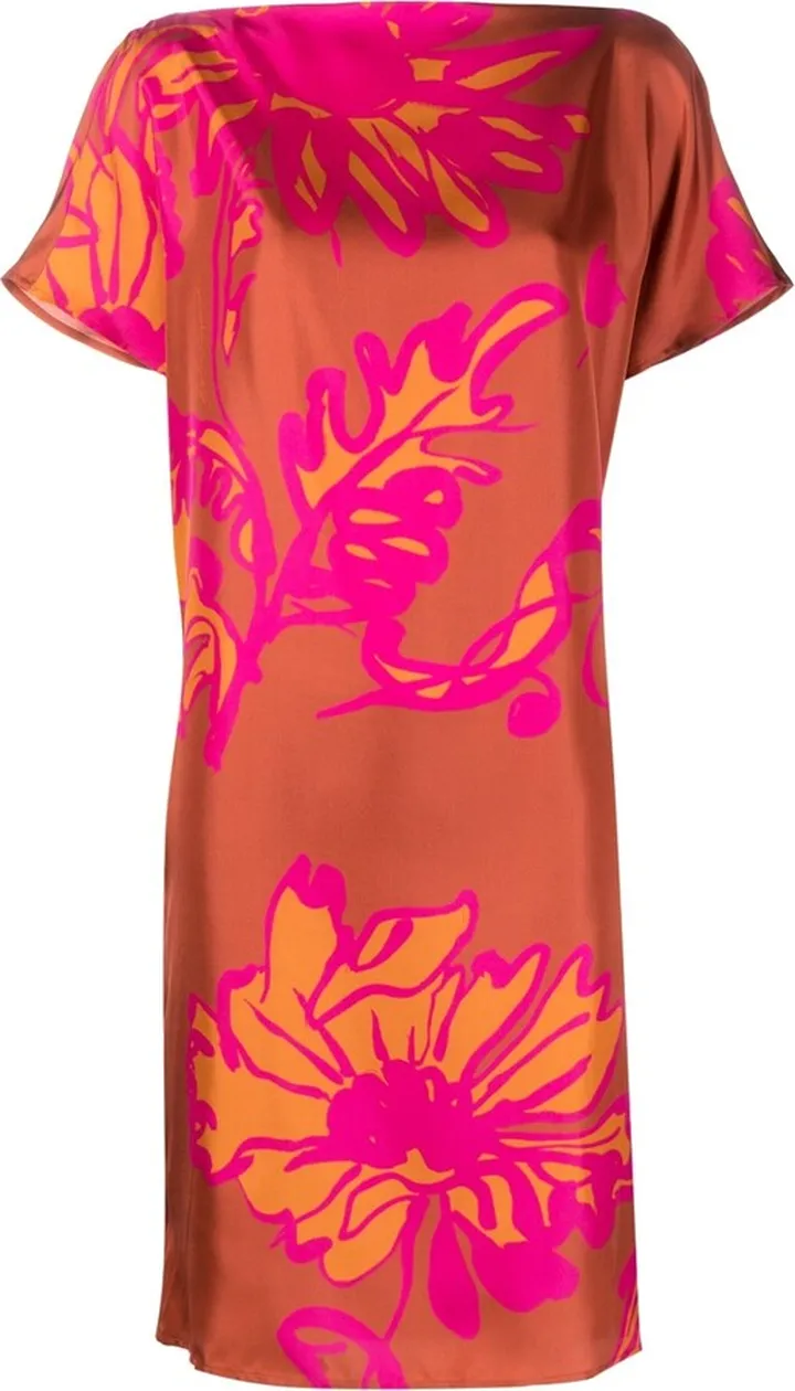Floral-Print Silk Midi Dress