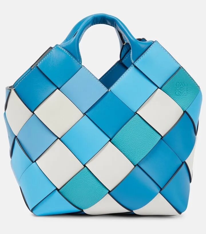 Paula's Ibiza Woven Basket Small leather tote