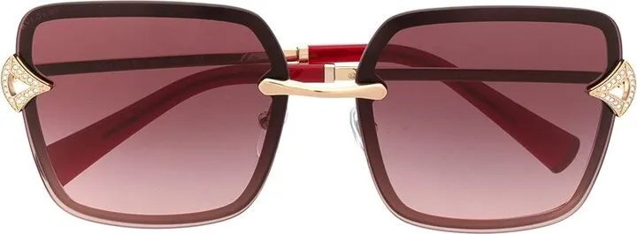 Square-Frame Tinted Sunglasses