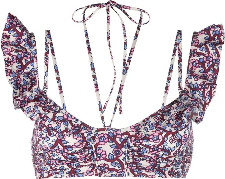 Ruffle Halterneck-Fastening Bikini Top