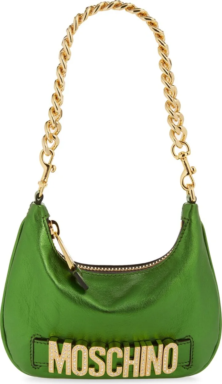Small Crystal Logo Hobo Bag