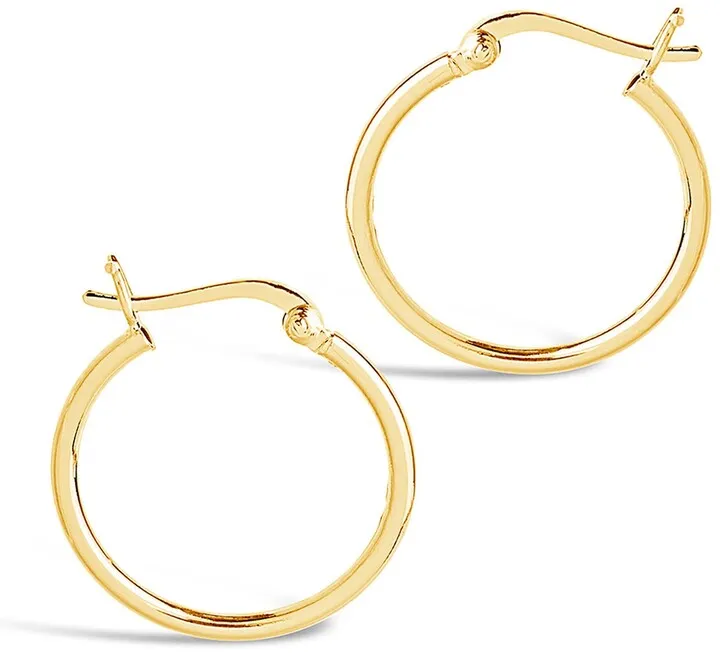 14K Gold Plated Sterling Silver Hoop Earrings